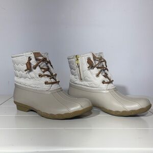 SPERRY Quilted Winter Boots - Cream